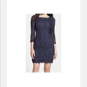 Adrianna Papell Navy Lace (Sheath) Dress
